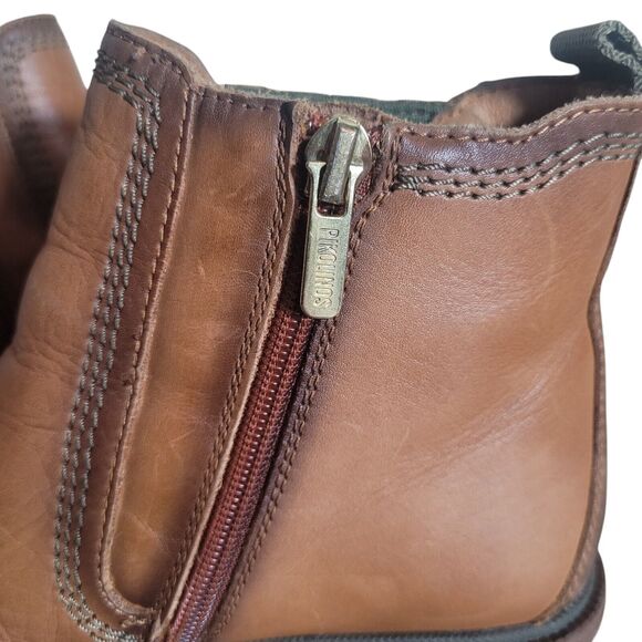 Pikolinos Aspe Brandy Leather Ankle Boots Size 37, US 6.5-7 Cognac Brown Chunky - Picture 7 of 8